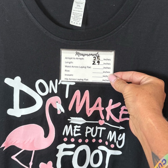 Black Graphic T-Shirt With Pink Flamingos, NWOT, Short Sleeves. Size XL - Picture 8 of 8